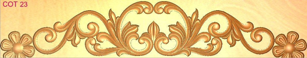 COT DESIGNS - COT-23 Decorative Floral Swag Border Relief Carving 3D Model